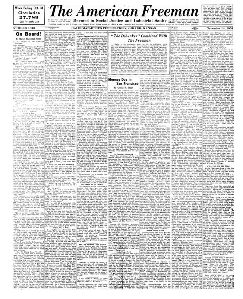 The American Freeman, Number 1876, Nov. 14, 1931